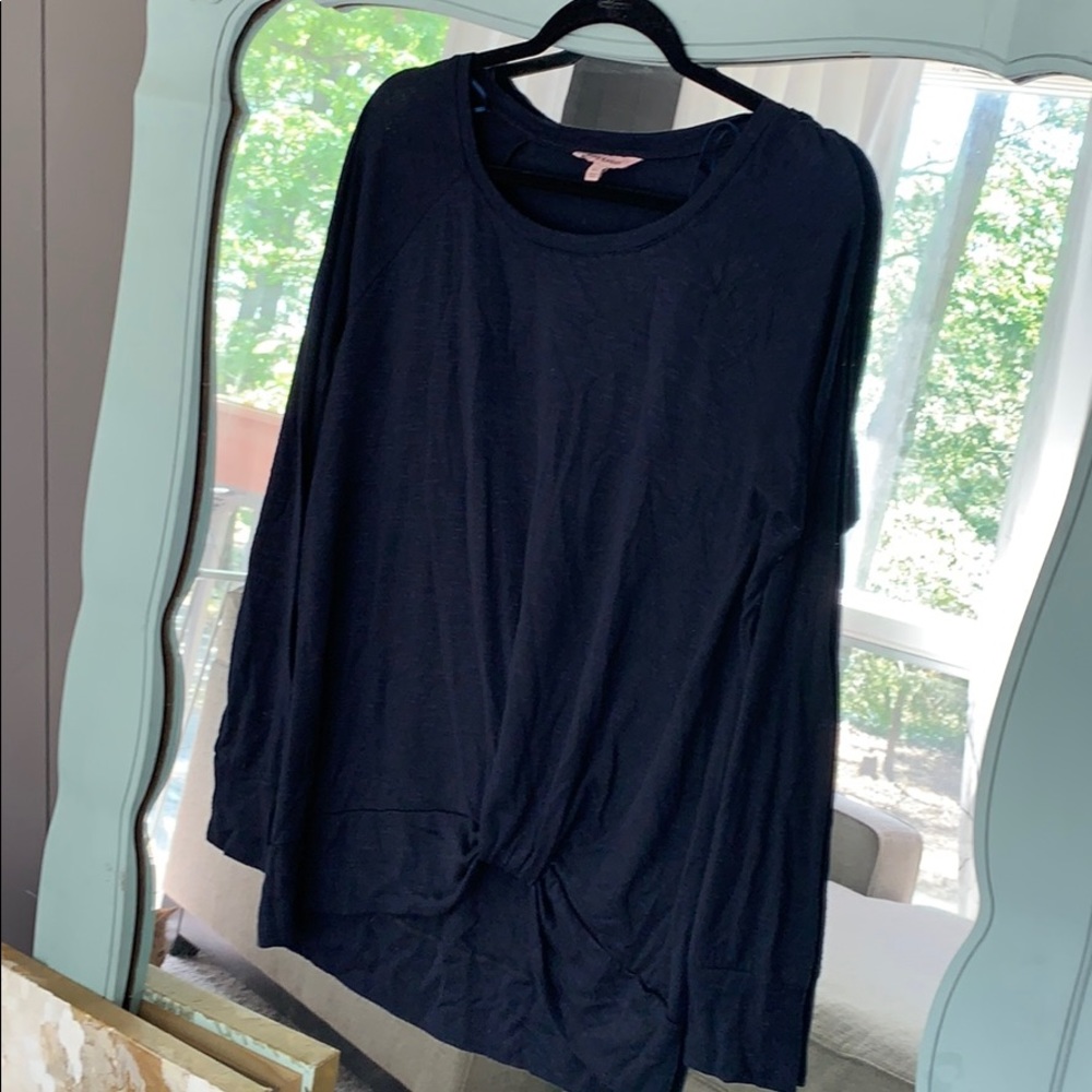 Juicy Couture Navy mock Tie Front Shirt
